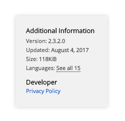 Developer Privacy Policy extensions in Chrome store