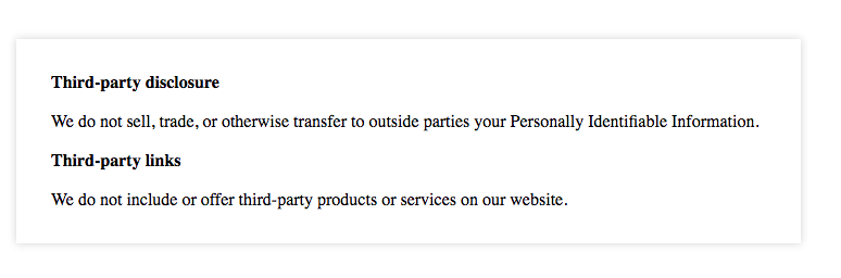 Third party disclosure web extensions