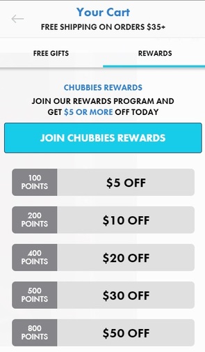 Chubbies rewards