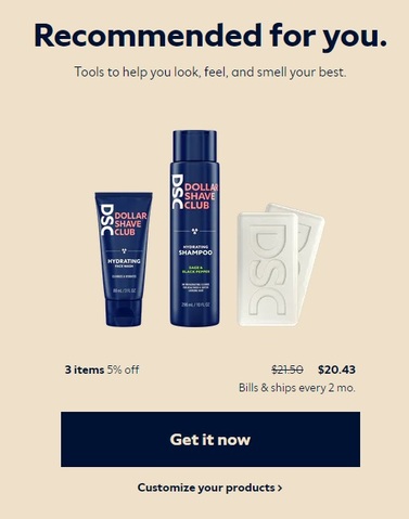 intent-based promotions dollar shave club