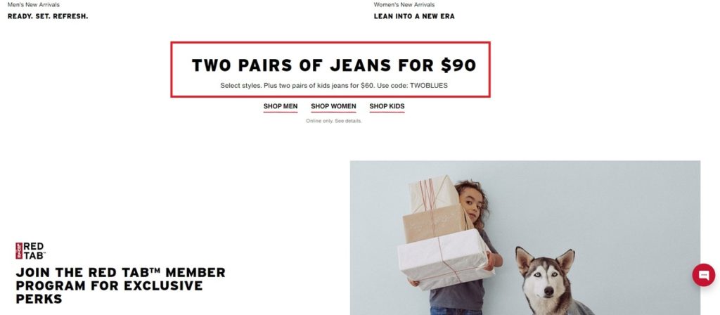 levis roling promo code campaign example 3