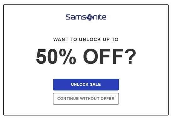 samsonite online flash sale example
