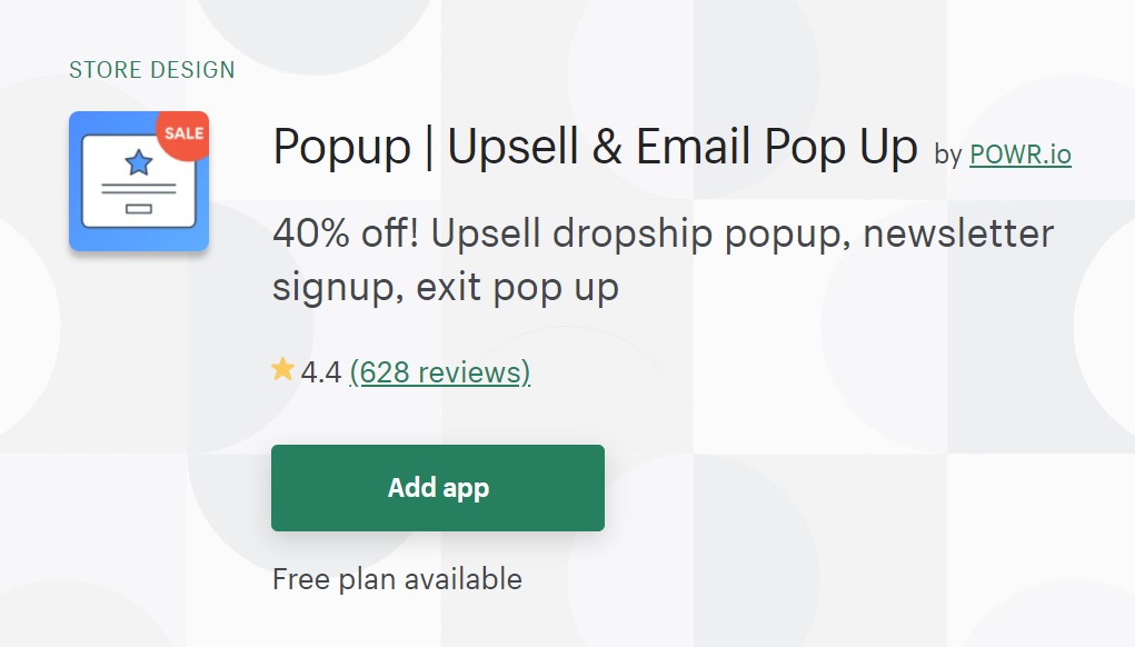 pop-up shopify